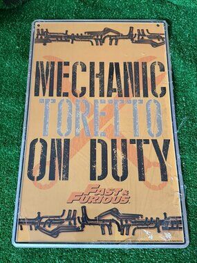 Fast & Furious Toretto On Duty Metal Tin Sign 17x11 Man Cave Garage Decor